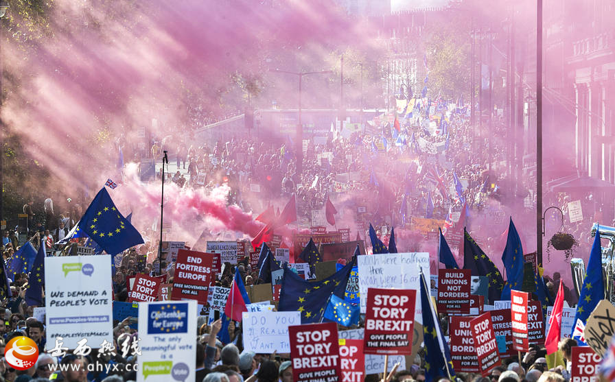 伦敦举行大规模“人民投票”示威游行